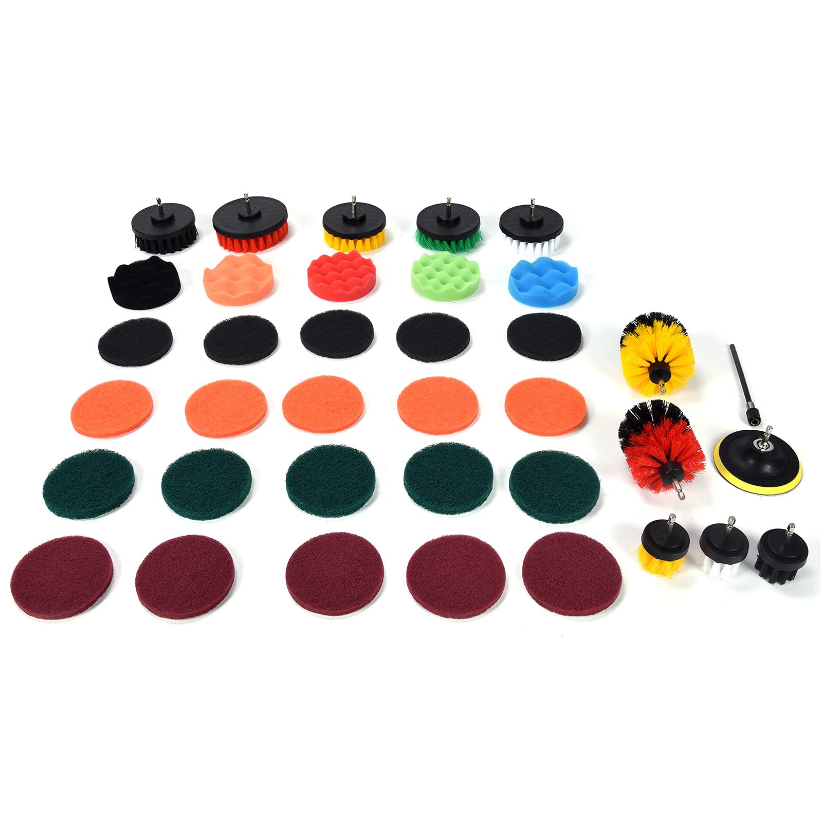 Drill Brush Attachment 37PCS Detailing Brush Set Drill Brush Set Power Scrubber Brush Polishing Pad for Home Cleaning