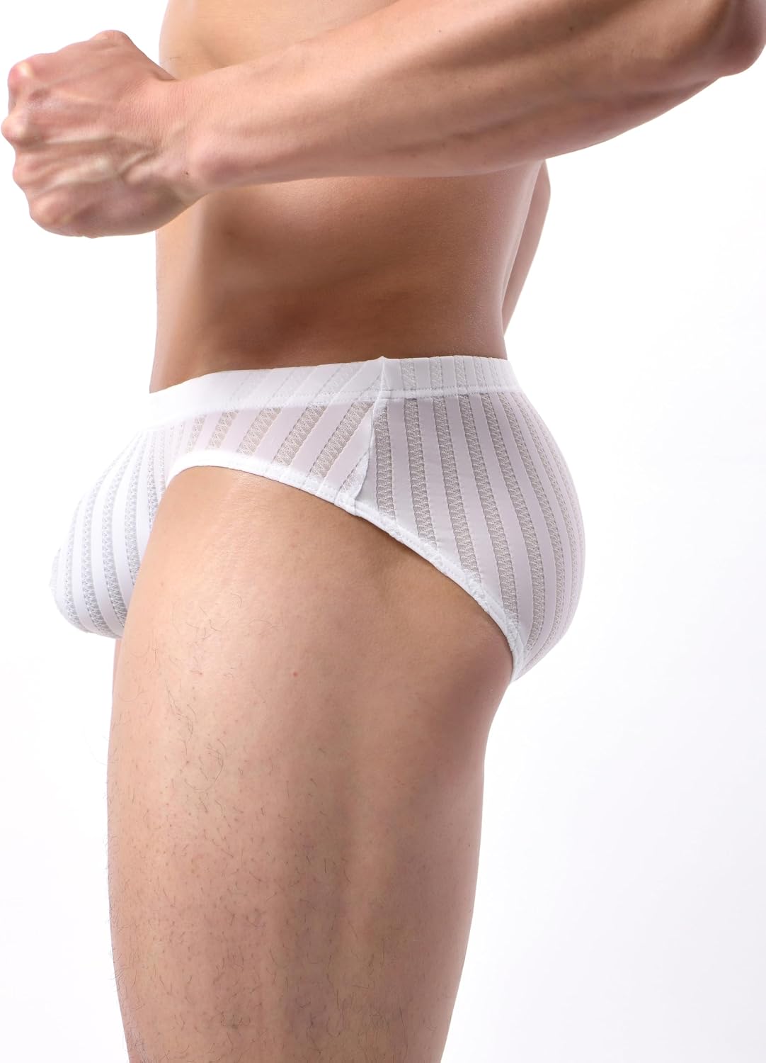 WINDAY Men's Lace Mesh Bikini Low Rise Briefs Soft Moisture Wicking Underwear