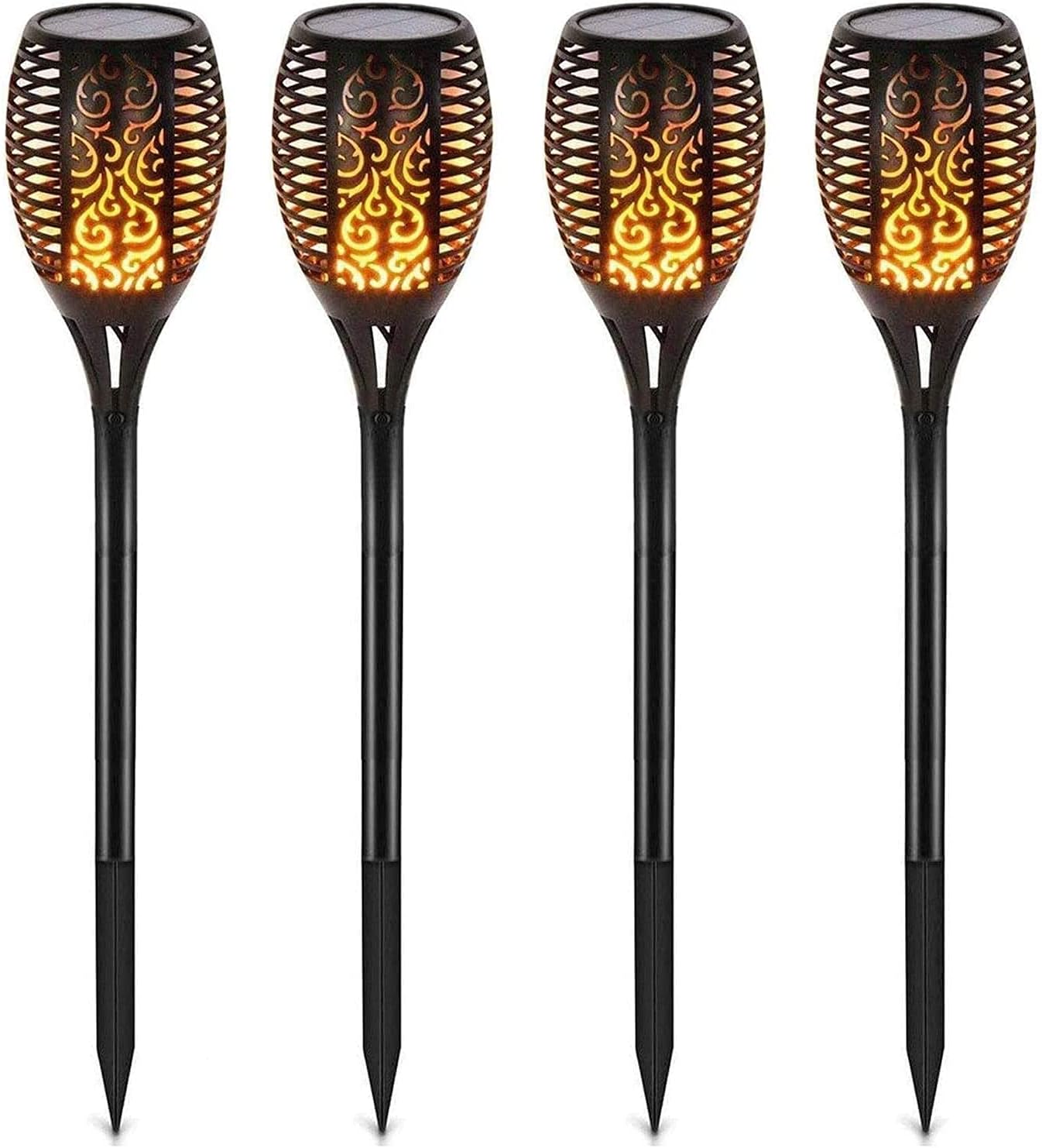 GREAT STAR 108 LED Waterproof Solar Light Flickering Flame Solar Torch Light (Pack of 8 Pieces)