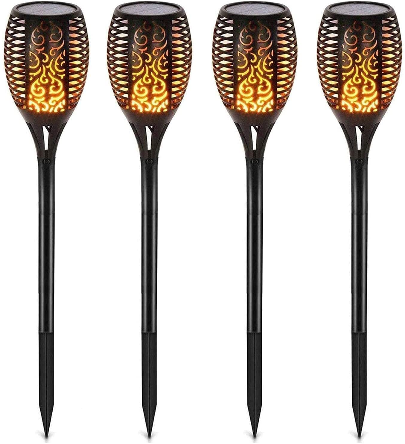 GREAT STAR 108 LED Waterproof Solar Light Flickering Flame Solar Torch Light (Pack of 8 Pieces)