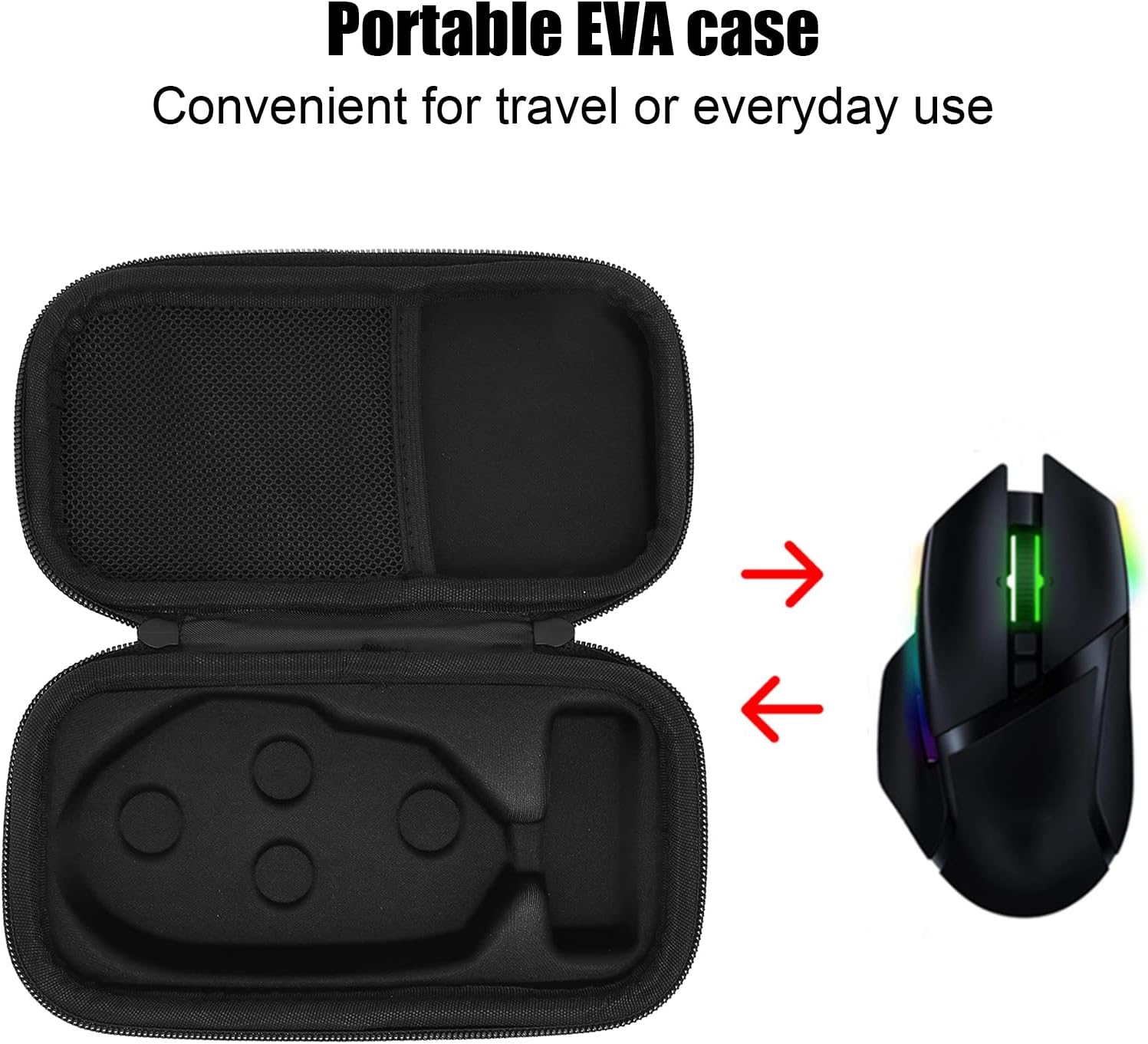 Hard Travel Case for Basilisk Gaming Mouse - Waterproof EVA Storage Case, Shock Resistant, Black - Image 5