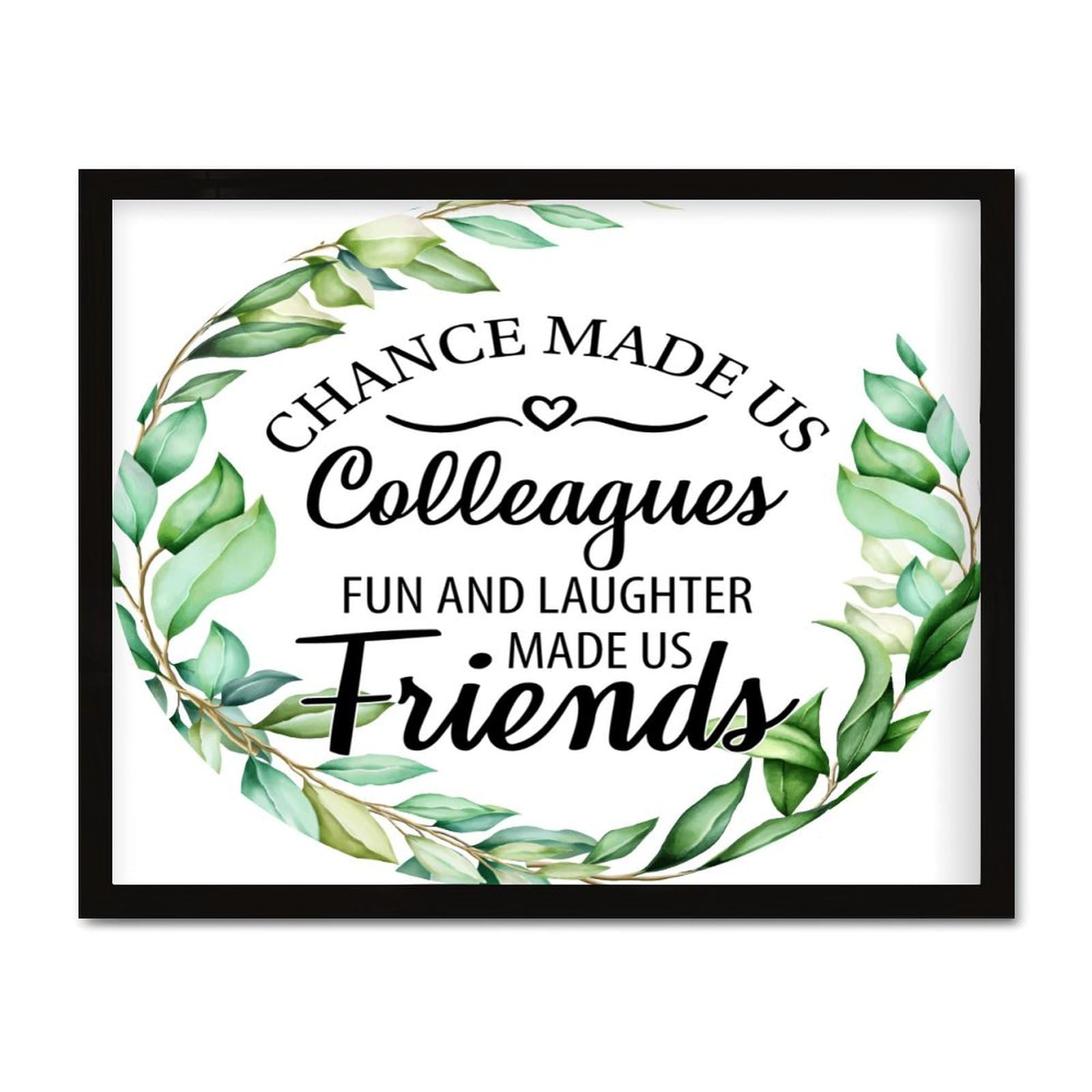 Plaque rétro bois Chance Made Us Colleagues décoration murale bureau