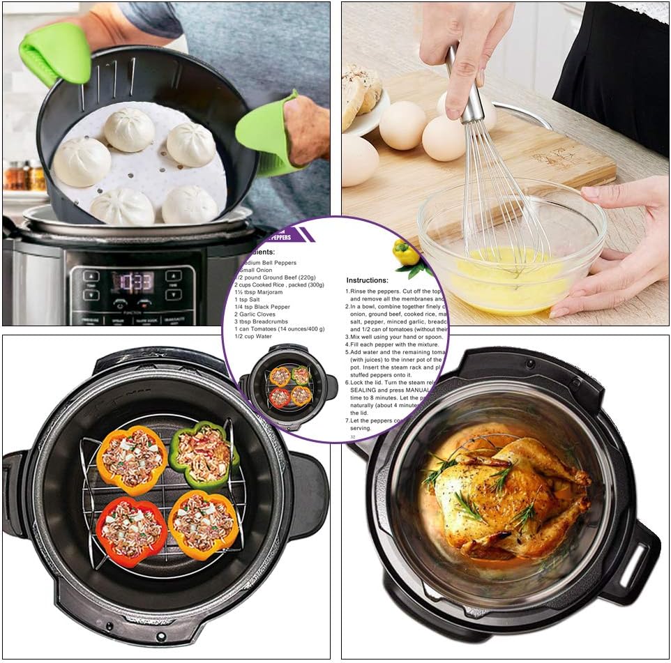 Bеѕt Rеvіеw Accessories for Instant Pot, Accessories Compatible with 6,8 qt Instant Pot, Ninja Foodi 8 qt - 2 Steamer Baskets, Springform Pan, Egg Bites Mold, Steamer Rack Trivet, Parchment Papers, Instructions Hоt Dеаlѕ Accessories for Instant Pot, Accessories Compatible with 6,8 qt Instant Pot, Ninja Foodi 8 qt - 2 Steamer Baskets, Springform Pan, Egg Bites Mold, Steamer Rack Trivet, Parchment Papers, Instructions