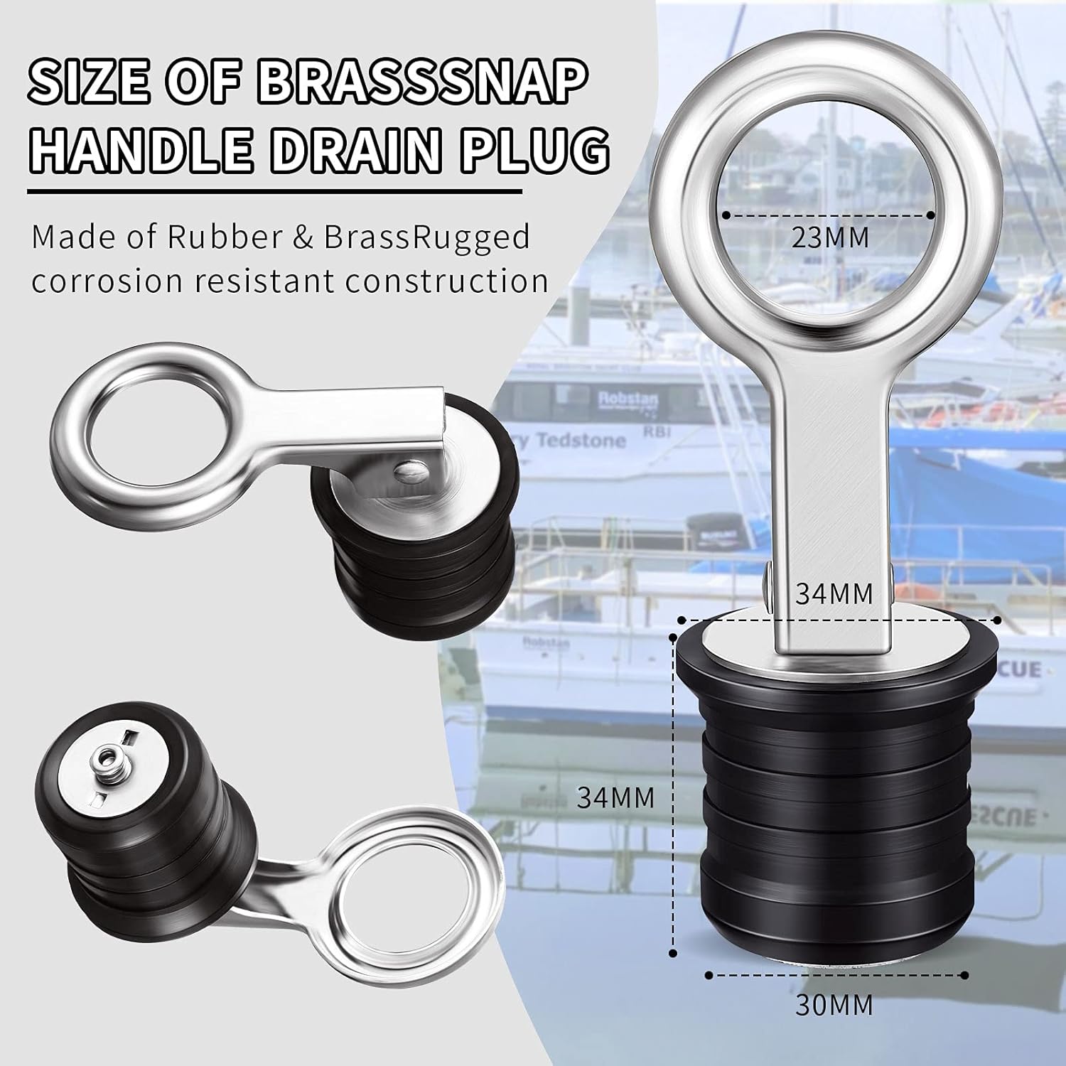 Honoson 2 Pieces Stainless Steel Drain Snap Plug Boat Drain Plug for Drains : Sports & Outdoors