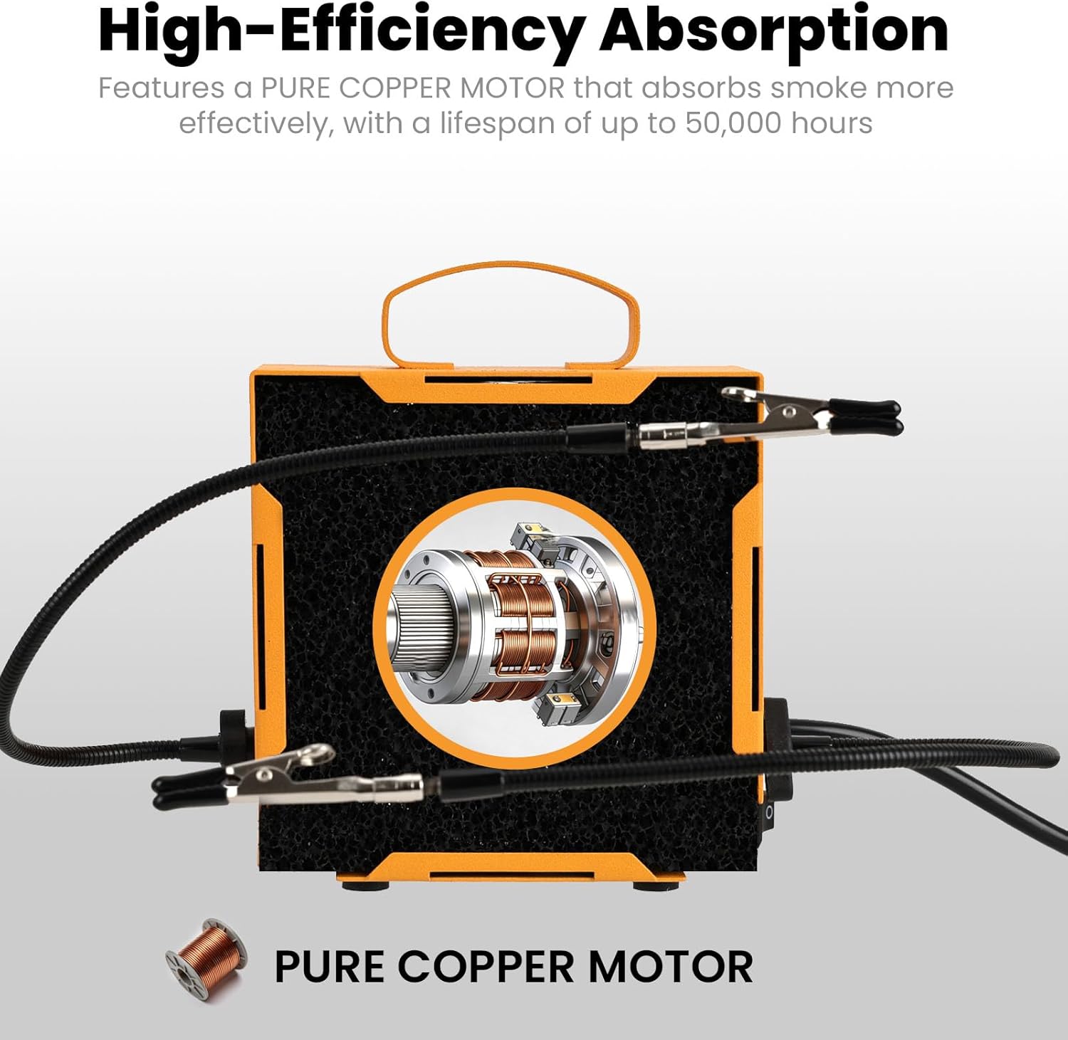 Upgraded ToolBud Solder Fume Extractor with Removable Magnetic Flaps | Portable, High-Efficiency Solder Smoke Absorber for Soldering, DIY, & Art | Compact Design for Clean Air (With Helping Hand)