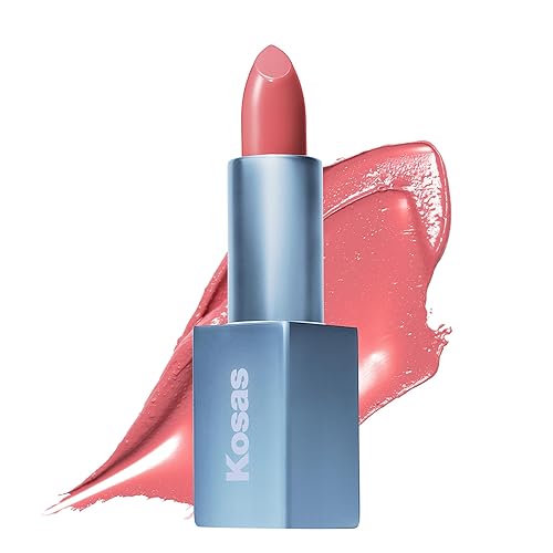 Kosas Lápiz labial satinado nutritivo de color labial sin peso, color de labios de alto impacto con fórmula limpia, sensación cómoda y acabado