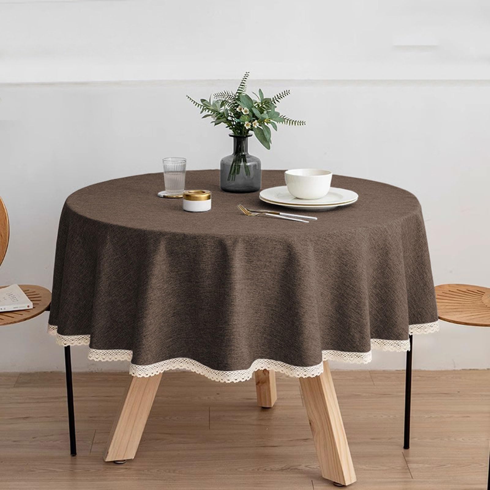 Nappe ronde 260 cm imperméable et anti-tache pour grand hôtel