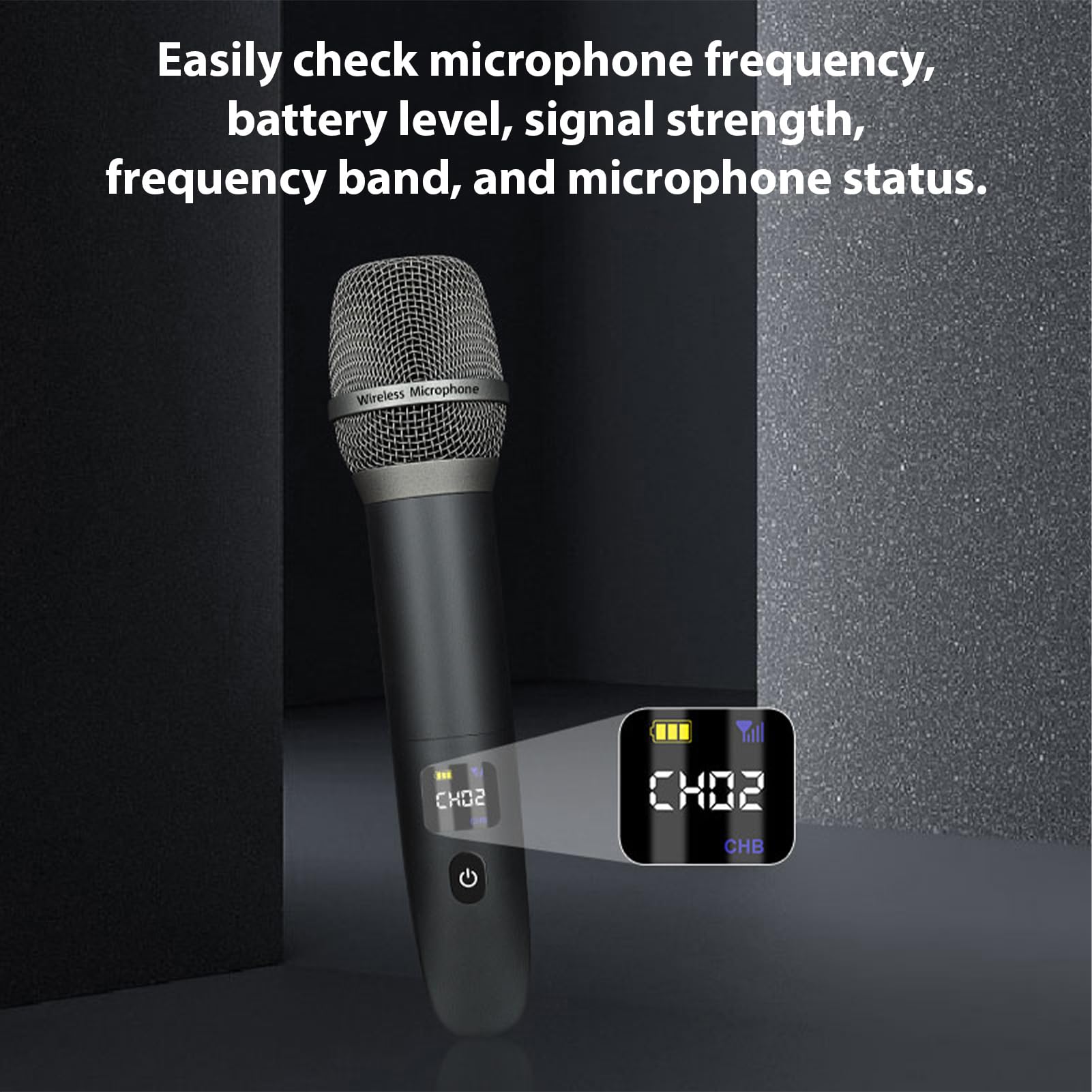 Fafeicy Doppio Microfono Wireless, Microfono Karaoke Digitale Senza Fili Ricaricabile a 2,4 GHz con Tecnologia di Blocco del Chip DSP, Ideale per Esibizioni Sul Palco e Feste in casa.