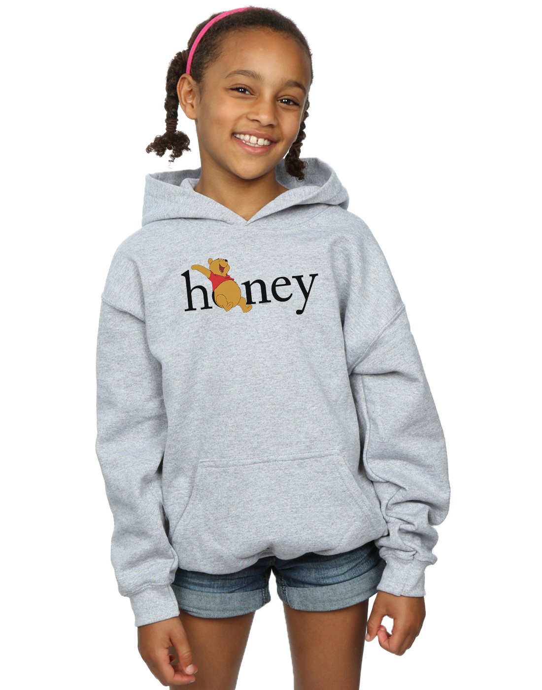 Disney Girls Winnie The Pooh Honey Hoodie Sport Grey 9-11 Years