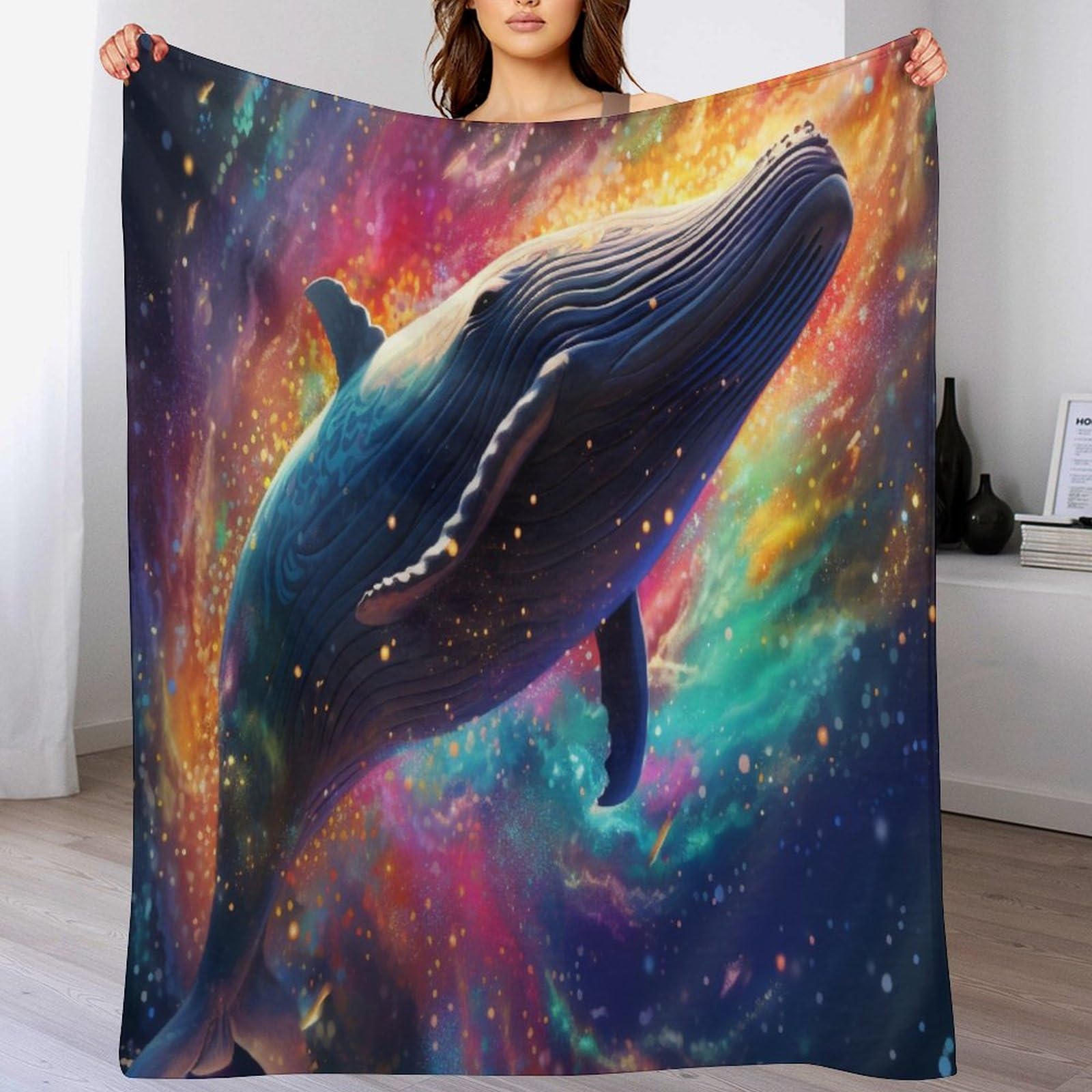 Couverture polaire The Baleine pour un instant cocooning moelleux sur votre canapé