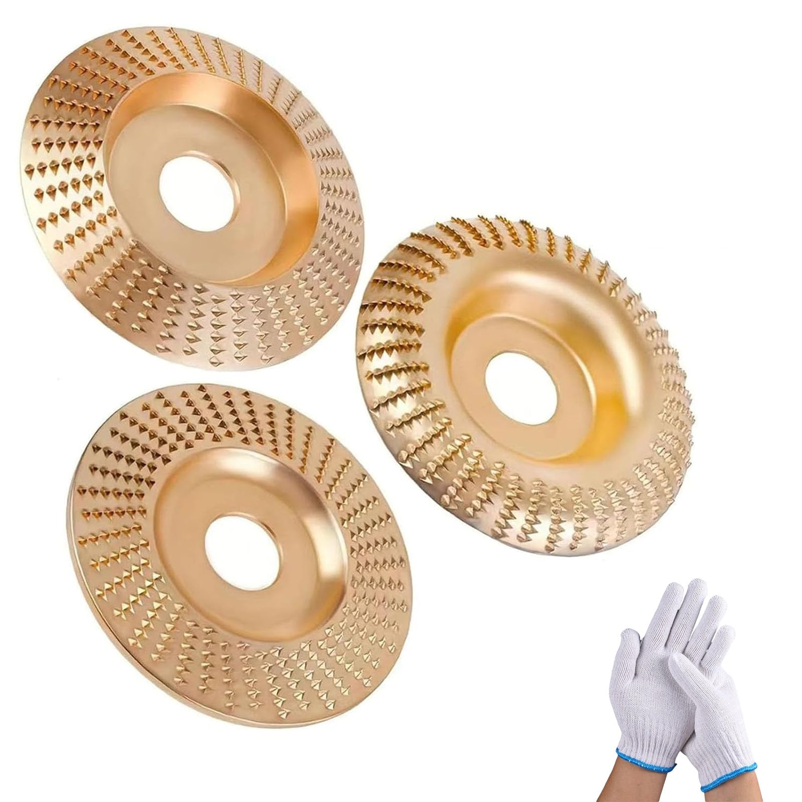 Wood Carving Disc, Angle Grinder Cutting Disc, Tungsten Carbide Wheel, High-Performance Angle Grinder Polishing Pad for Polishing Buffing (Gold, One Size)