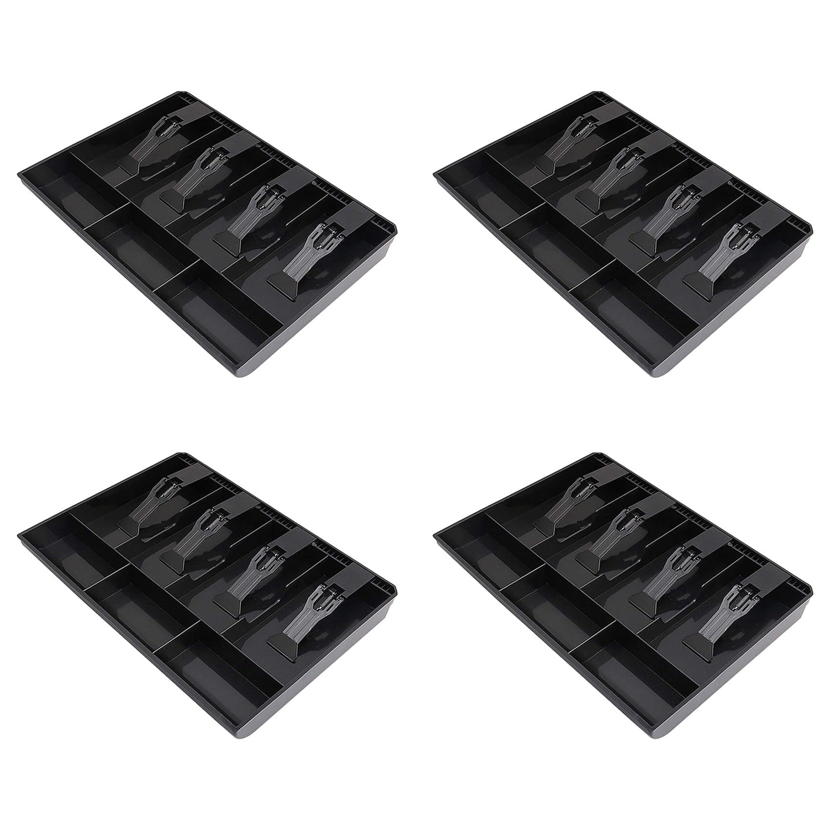Hndhbfgrt 4X Cash Register Drawer - Tray Replacement 4 Bill/3 Coin Cash Register Insert Tray,12.6 X 9.6 X 1.4Inch