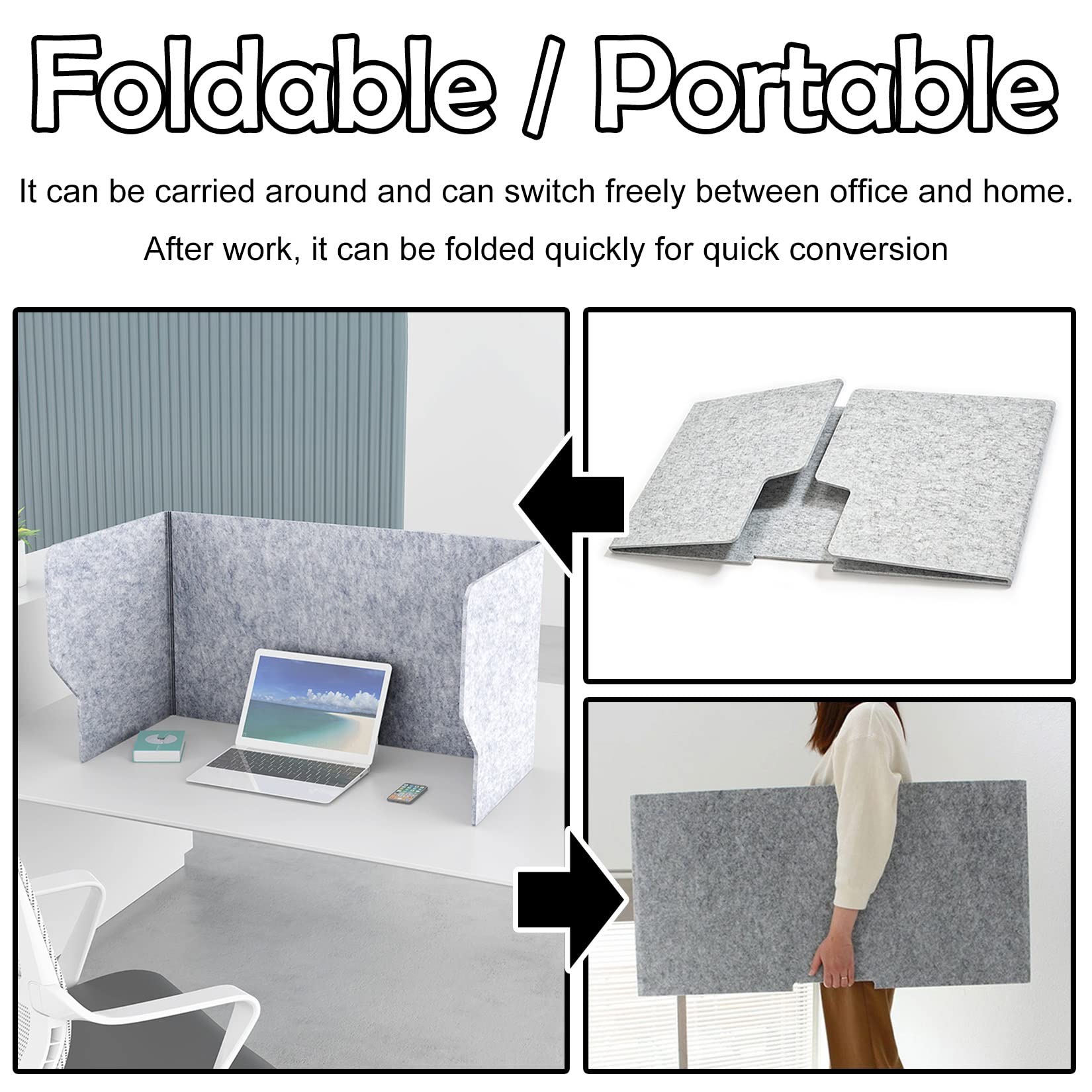 LIGUOYI Portable Desk Dividers Acoustic Partition Desk Panel-Desk Privacy Panel Sound Absorbing Freestanding Test And Desk Dividers-Computer Lab Offices, 60/80/100 Cm Tabletop Divider