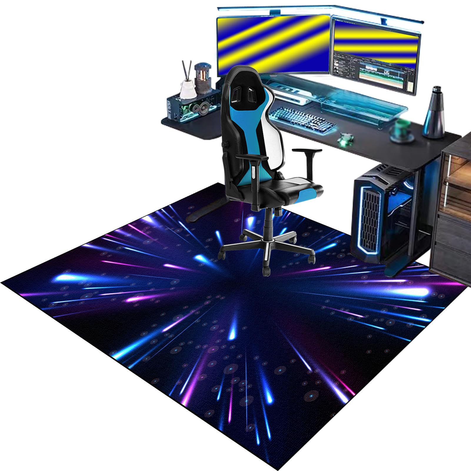 Gaming Chair Mat for Carpet, Rolling Chair Mat, Heavy Duty Office Chair Mats for Carpeted and Hardwood Floor Carpet Protector Chair Mat for Home and Office 150 x 180 cm Floor Mat for Office Chair