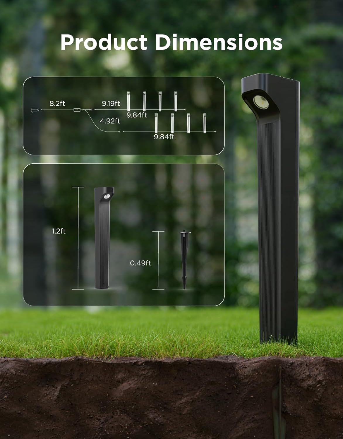 Govee Outdoor Pathway Lights 2 Lite 4 pack, IP67 Waterproof, 16 Million Colors, 60+ Scene Modes Patio Lights for Path,Landscape Lighting, Outdoor Decor, Compatible with Alexa, Google Assistant, Matter