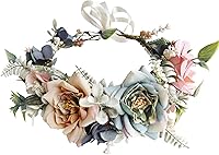 Vivivalue Handmade Floral Crown Women Flower Headband Halo for Wedding Festival Party Photos