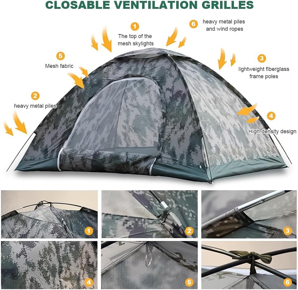Carpa de campaña impermeable dome para 4 personas miniatura 5