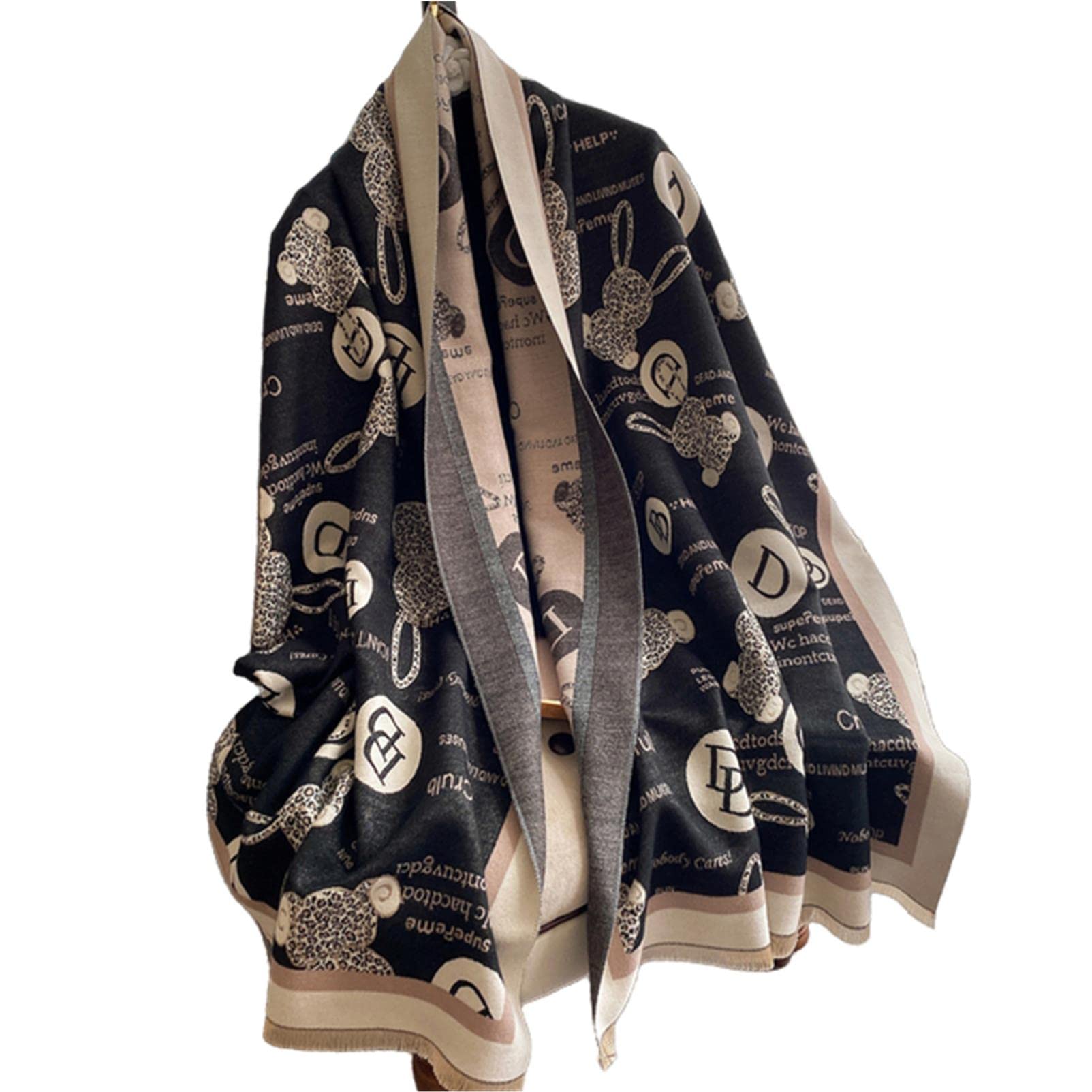 URYYRIT Foulard Écharpe Cachemire Chaude Dames Imprimer Un Châle De Couverture Hivernale Épaisse Et Envelopper Pashmina 180 * 65 Cm Femmes-Wyt151-2