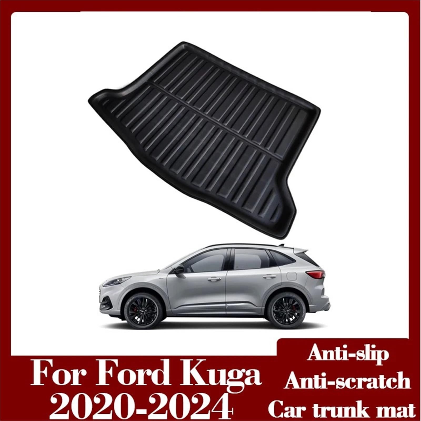 Wykładzina bagażnika Mata bagażnika tylnego samochodu pasuje do Ford Kuga Escape MK3 2019 2020 2021 2022 2023 2024 Cargo Liner Dla Psów