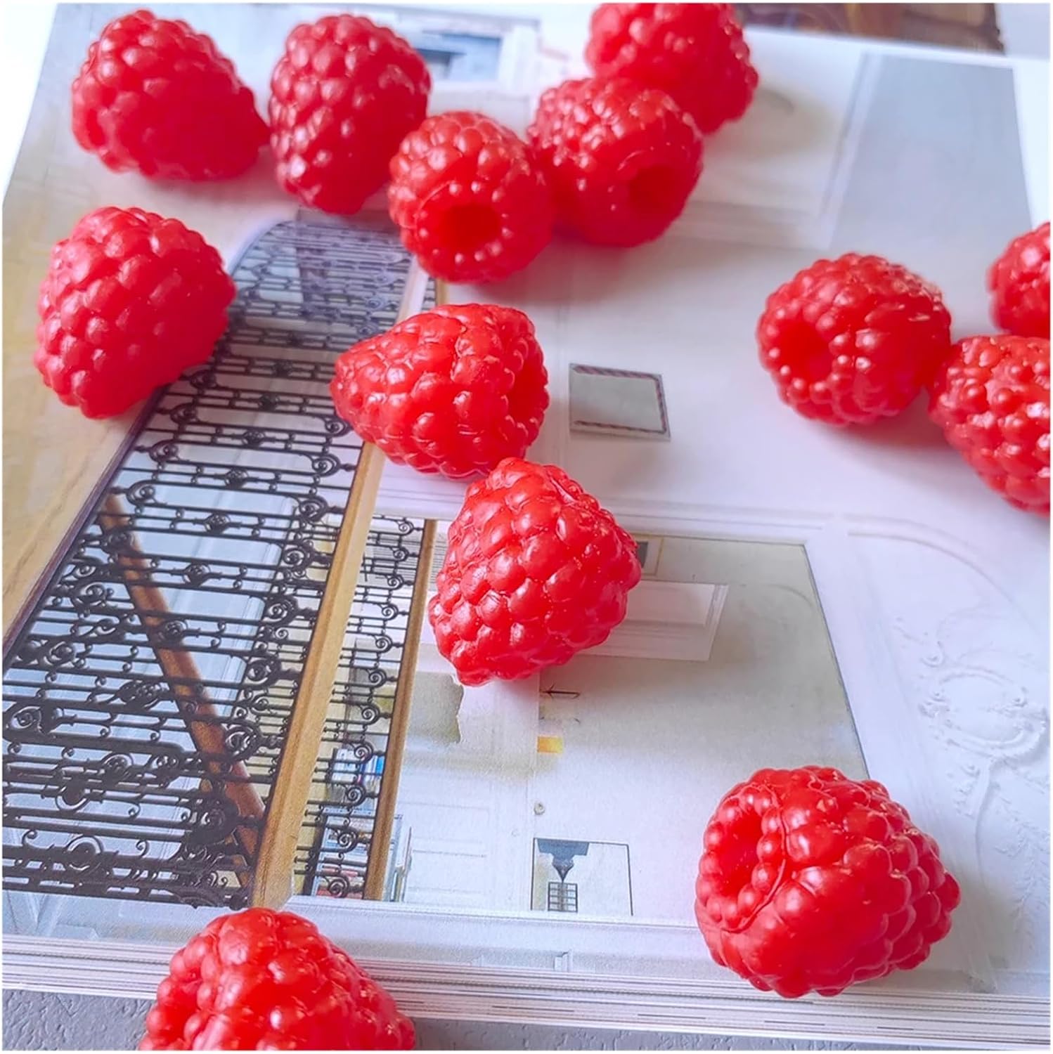 SBTRKT 10pcs Artificial Raspberry Fake Fruit Table Decoration Simulated Berries Model Christmas Party Ornaments Decor Lifelike Props