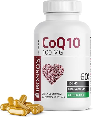 Bronson CoQ10 100 MG Producción de Energía Celular de Alta Potencia, 60 Cápsulas Vegetarianas