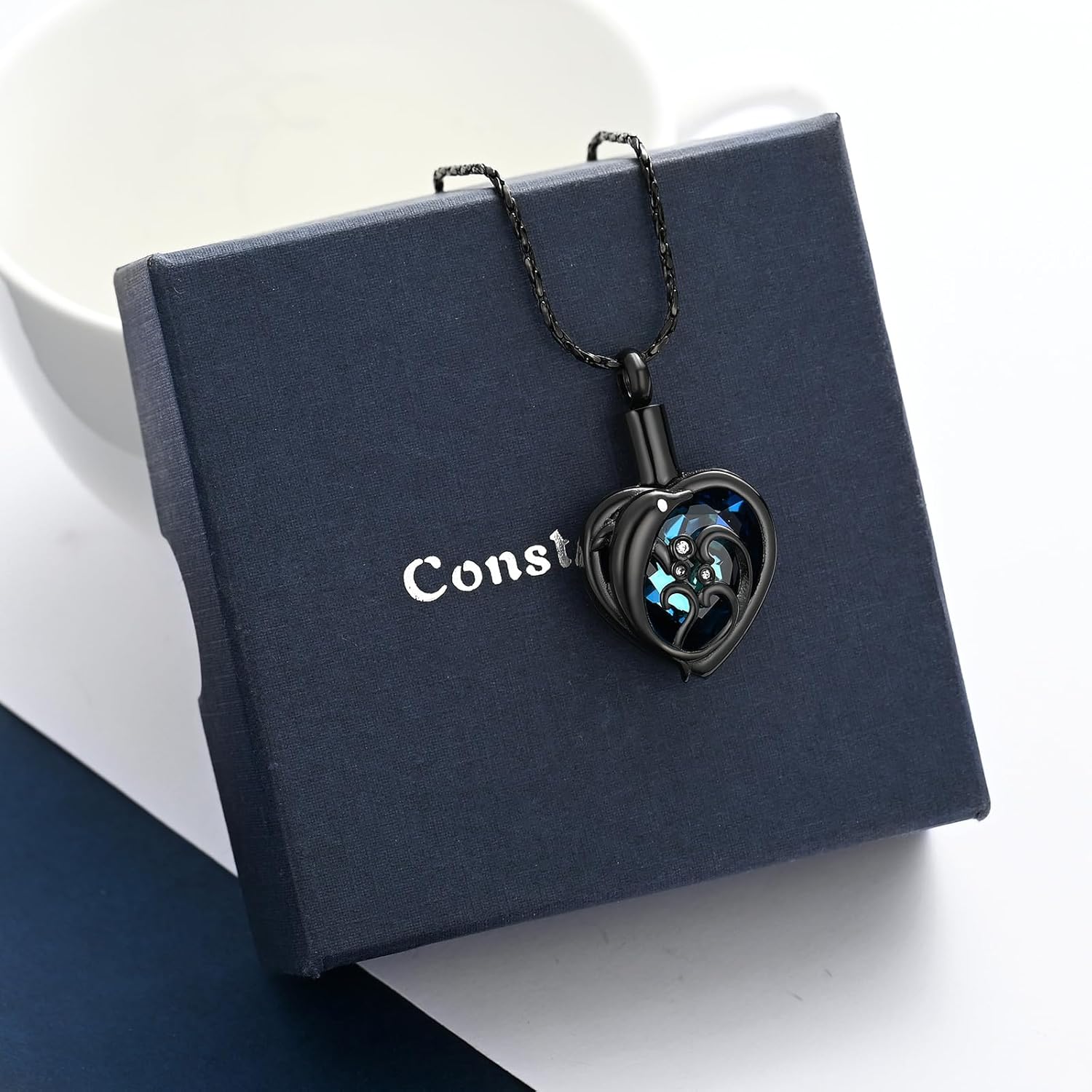 constantlife Dolphin Urn Necklace for Ashes Stainless Steel Cute Pendant Cremation Jewelry Memorial Loved Ones Ash Holder Keepsake Gift for Women Men - Image 3