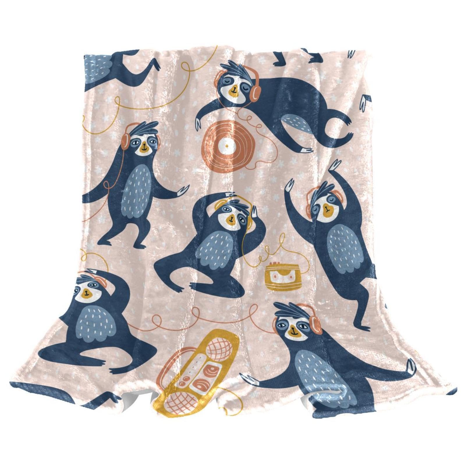 Couverture de lit motif orang-outan et grand plaid canapé 150x200cm