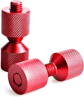 CNRAQR 1-1/8" Two Hole Pins Set 6061 Aluminum Lightweight Construction 2 Hole Flange Alignment Pin with Anodized Oxide Red Finish