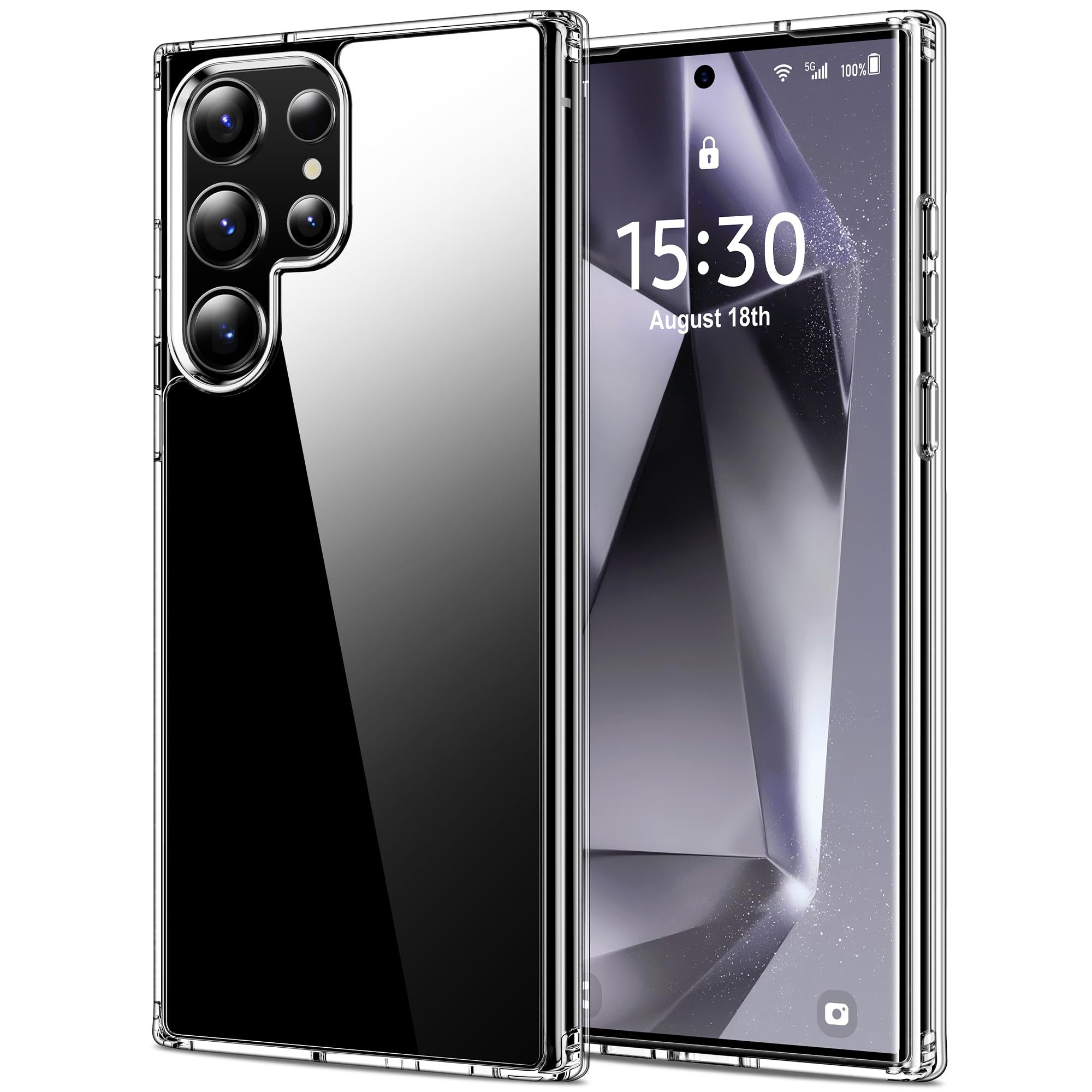 HOOMIL Clear Case for Samsung Galaxy S24 Ultra, Anti-Yellowing | Shockproof & Drop Protection, Scratch Resistant, Wireless Charging Compatible, Transparent Hard Back Phone Cover Samsung Galaxy S24 Ultra Clear