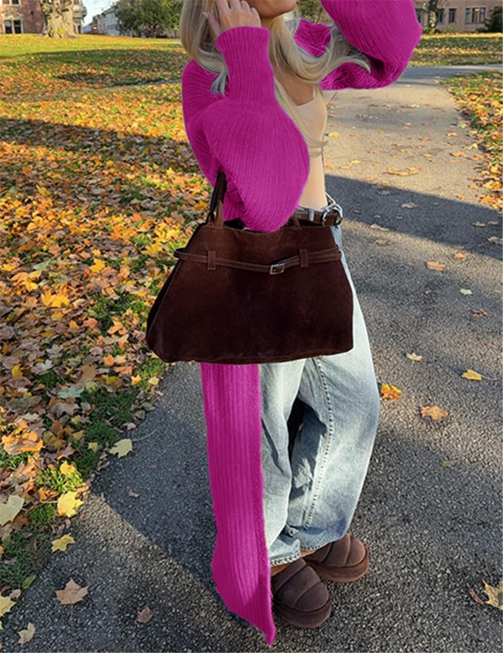 Women's 2025 Trendy V-Neck Button Down Long Cardigans, Chunky Knit Fall Maxi Coat Sweater Dress - Image 4