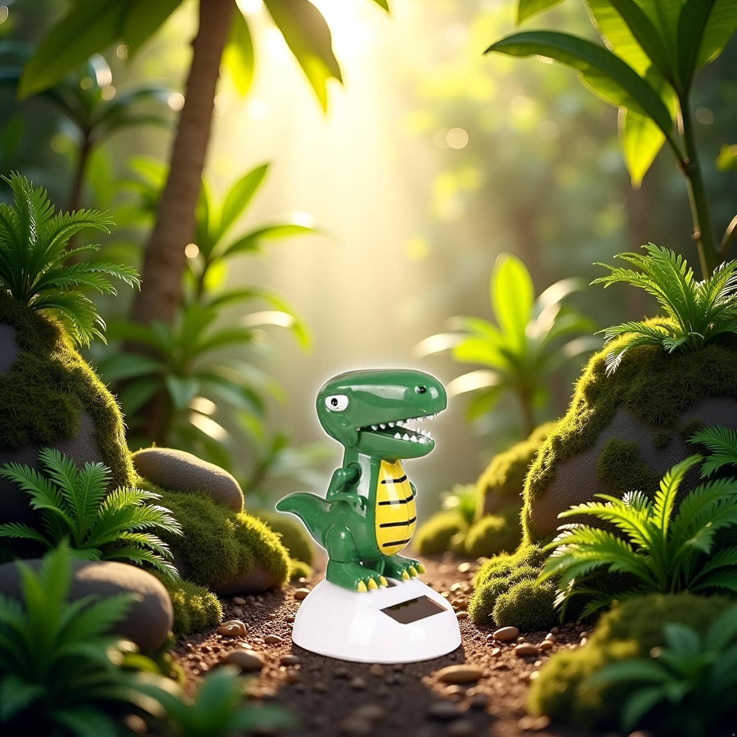 Green Solar Powered Dancing Dinosaur,Decoration Gift,Swinging Dancer Ornaments,No Battery Required,Desk and Dashboard Decor Home Decor Birthday Gifts Solar Power Kits Learning and Education