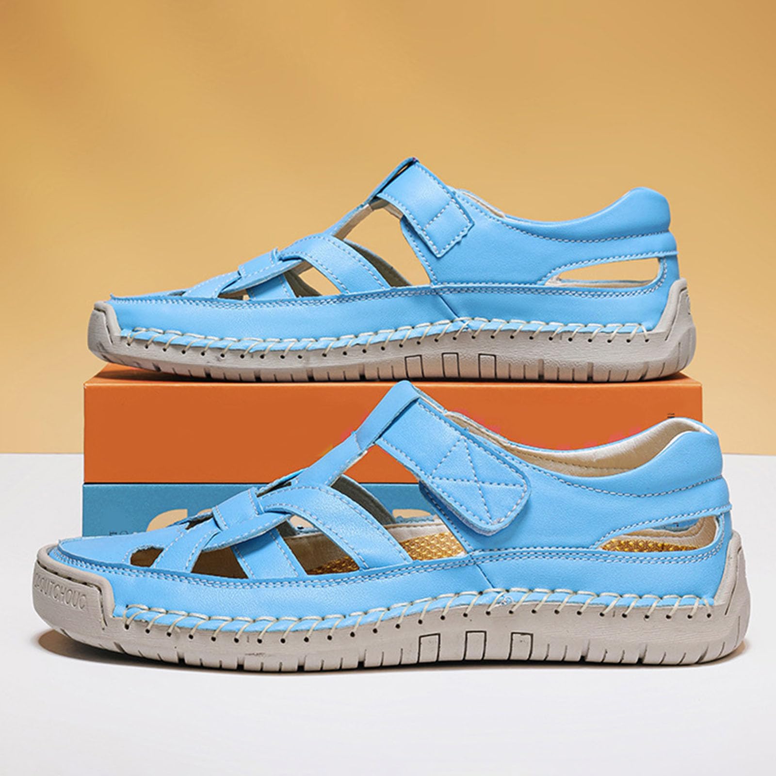 Sandalias Trekking Hombre Suela de Goma Malla Transpirable con Bandas Ajustables Zapatillas Deportivas Playa Abiertas Amortiguado Chancla Zapatilla Calzado Comodo para Casual Camping Surf