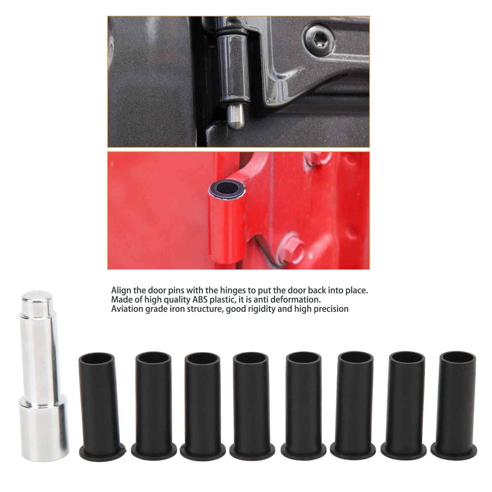 Set Rivestimento Cerniera Porta, Strumento di Rimozione Boccola Porta Sostituzione Guide Perno Cerniera Porta Per Wrangler JK JT 2 Porte E 4 Porte 2007-2021