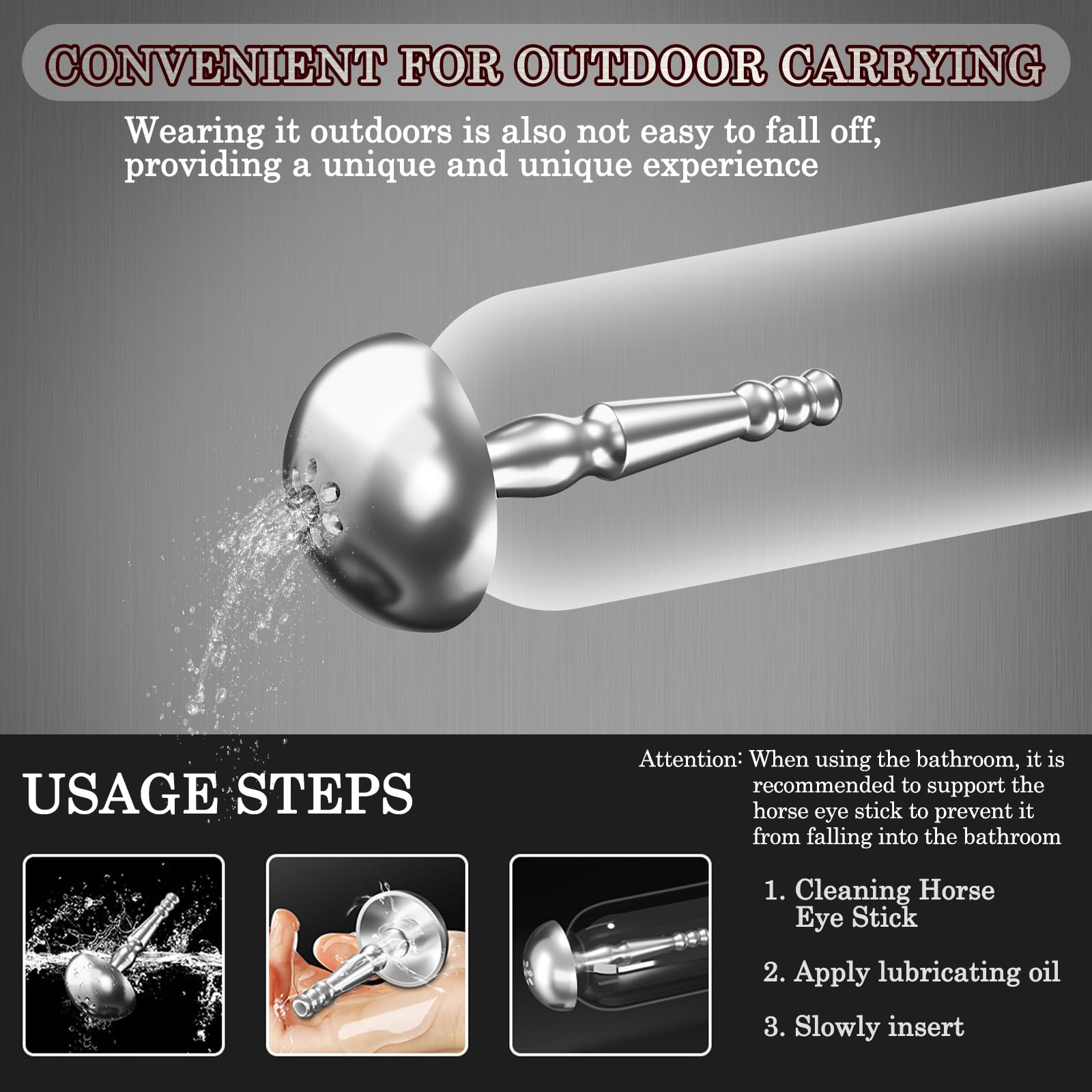 Dilatador uretral BDSMJOY de acero inoxidable 3 en 1, catéter uretral para hombre, dilatadores uretrales, camilla uretral para hombres, juguetes sexuales eróticos para hombres