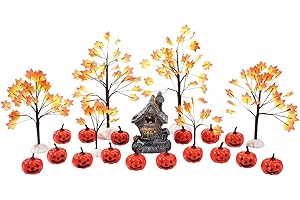 Thanksgiving Village Mini Maple Trees Autumn Village Set