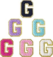 Vista 235 de 6 piezas de parches de letras de chenilla autoadhesivas, parches de letras preppy de 2 pulgadas para bolsos, ropa y sombreros, grandes pegatinas