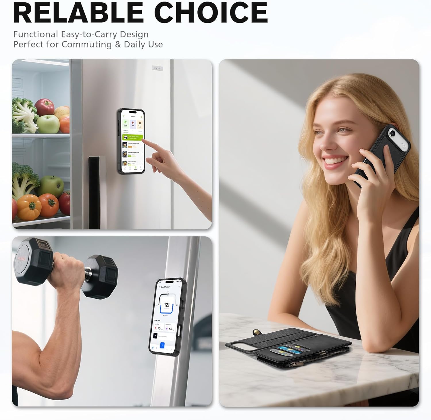 TUCCH Crossbody Detachable Wallet Case for iPhone Air 6.5" 2025, 9 Card Slots RFID Blocking | Wireless Charging | Wrist Strap | Lanyard | Stand | Zipper Pocket | PU Leather Shockproof Cover | Black - Image 9