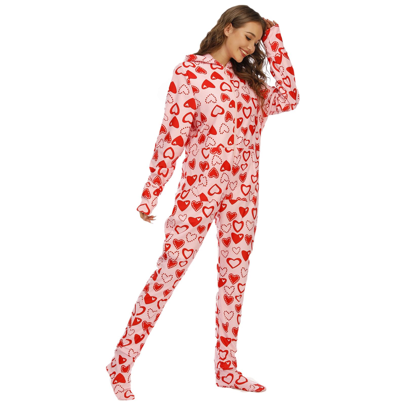 Pigiama Donna Tuta Intera Con Apertura, Pigiama Inverno, Monopezzo Flanella Tutine Sleepwear Romper Casa Tempo Libero Flanella Family Estetici Comodi Baggy Ispessito