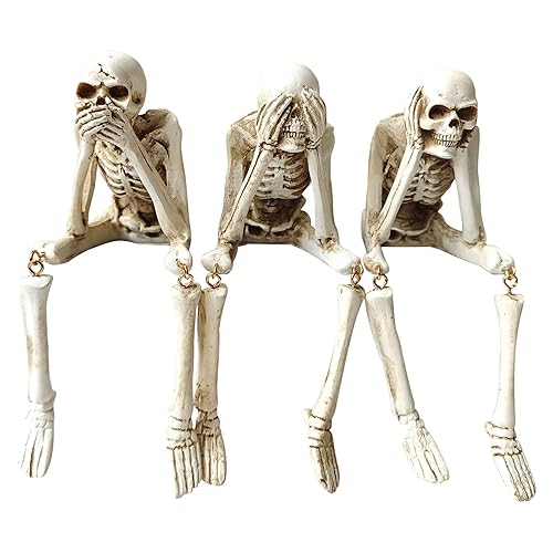 Halloween Skeleton Statues Set of 3 – See No Evil,