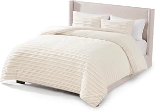 UGG Brinkley Queen Comforter Set, Faux Fur, 3-Piece, Off White (Snow) | Fits Full and Queen Beds, Includes Comforter & 2 Shams, Home & Bedroom Decor, Down Alternative Fill, Oeko Tex Certified