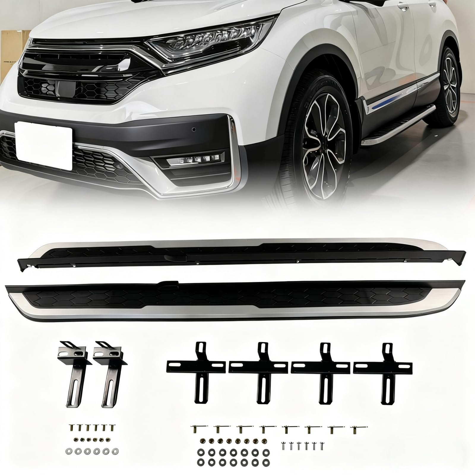 Photo 1 of ***MISSING BOLTS & SCREWS***Side Step Compatible with Honda CRV CR-V 2017 2018 2019 2020 2021 2022 Running Board Nerf Bar 2 PCS***MISSING BOLTS & SCREWS***