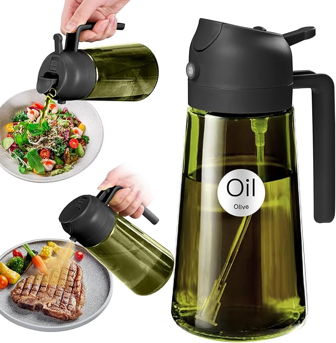 YARRAMATE 16oz/470ml Light-Blocking Dark Oil Sprayer for Cooking, 2 in