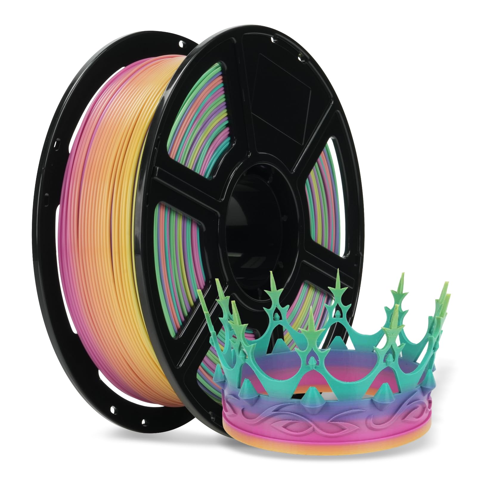FLASHFORGE Filamento PLA ad alta velocità 1,75 mm, 500 mm/s di stampa ad alta velocità, filamento rapido per stampanti 3D resistente e ad alto flusso per la stampa veloce, 1 kg (Rainbow Candy)