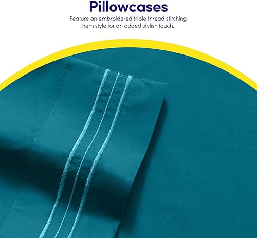 Miniatura 7 de 1500 Supreme Collection - Juegos de sábanas y fundas de almohada para hoteles, colchones, sábanas extrasuaves con correas elásticas en las esquinas