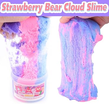 Pink Cloud Slime Kit, Super Soft Texture, Premium Scented Strawberry Bear Slime Kit Toys for Girls and Boys, Idea Birthday Party Favors for 6-12 Year Olds, Goodie Bag Stuffers