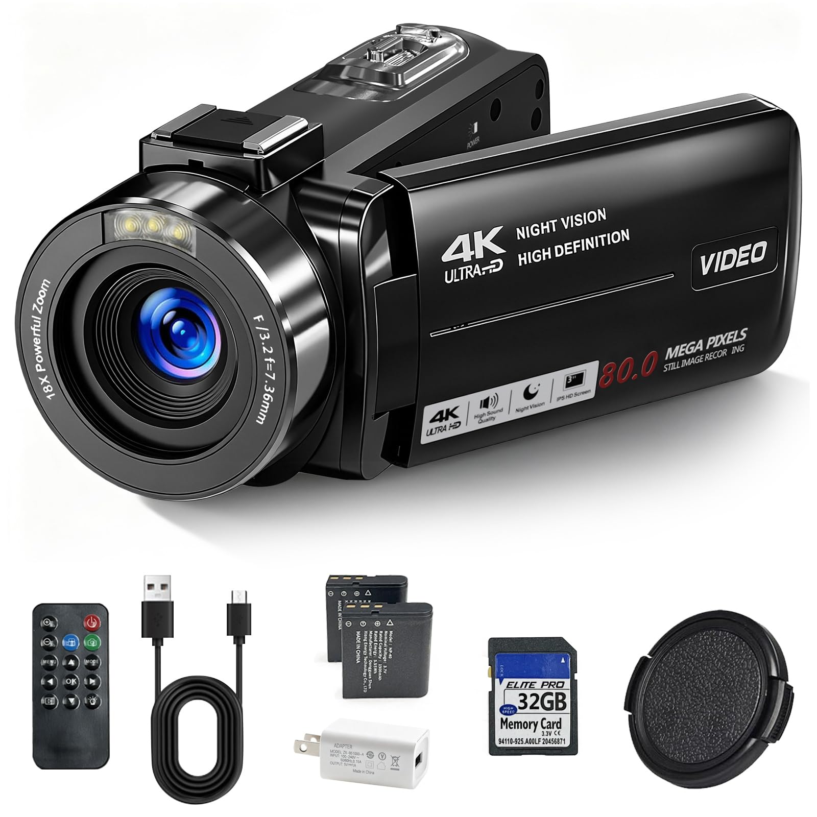 Amazon.com : DINGIXOC 4K Camcorder Video Camera, 80MP HD Vlogging