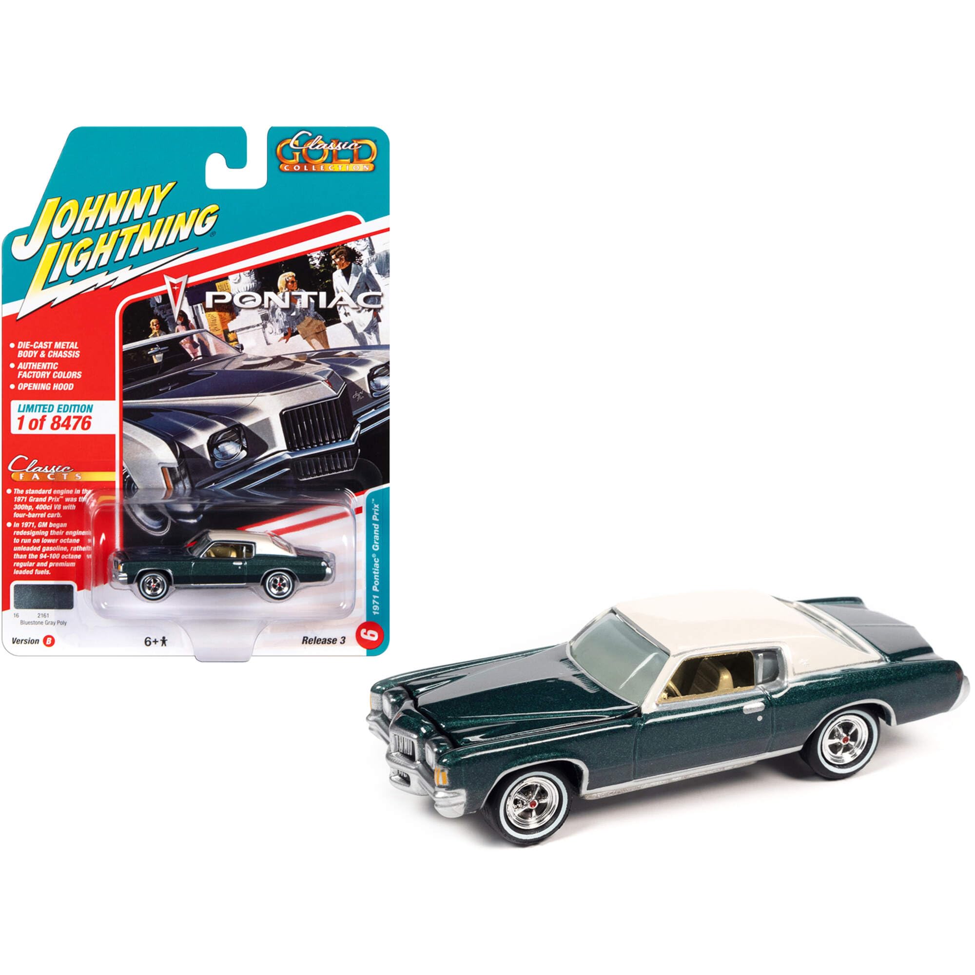 ★未開封 HO用ボディ プルバックカー JOHNNY LIGTHNING JOHNNY LIGHTNING 1:64 JLSP405B 1974 PONTIAC GTO (BLACK W/ BLUE