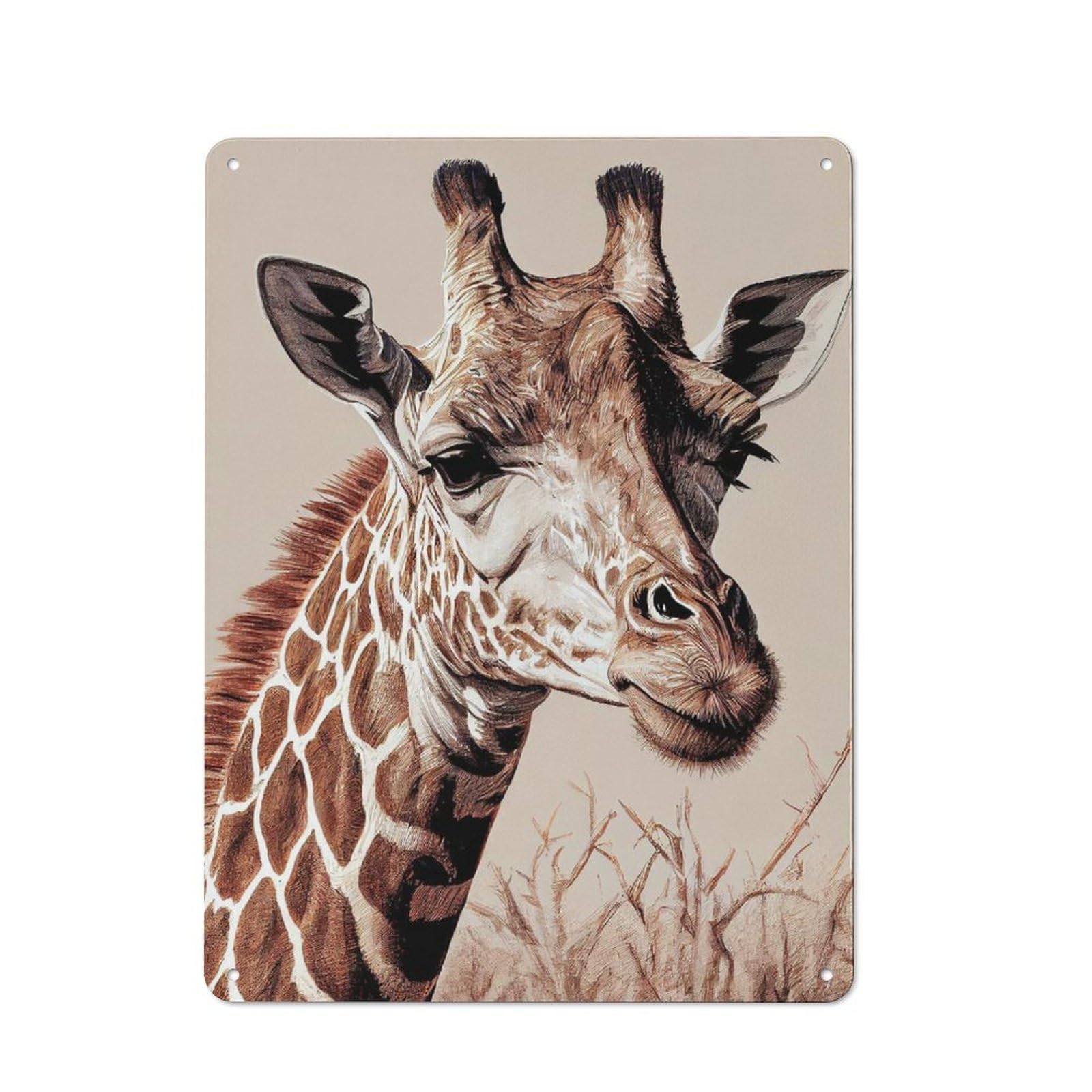 Junmoney Giraffe Animal Tin Sign 40X30cm With For Workshop Wall, Retro Decor, For Vintage Wall Decor Fans, For Garage And Workshop Walls