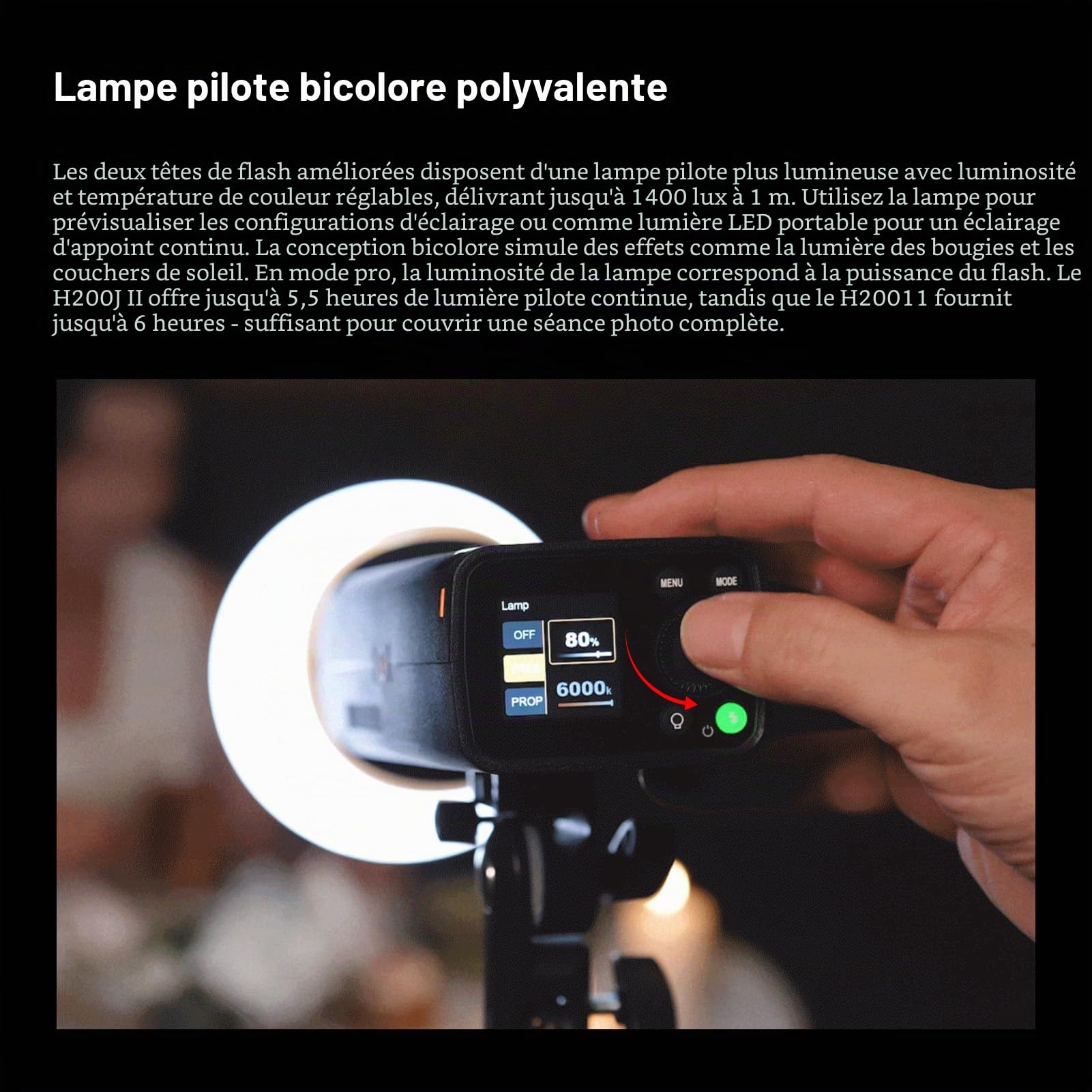 Godox AD200ProII Flash sans Fil pour Appareil Photo de 200 W, 1/8000s HSS | 500 flashes, 5800 ± 200 K, Temps de recharge de 0,01 s à 1,8 s, compatible avec Canon, Nikon, Sony, Fujifilm et Olympus