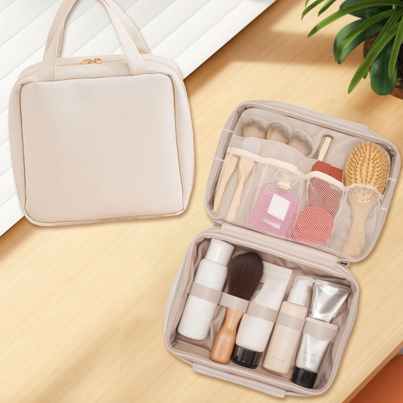 Bolsa de aseo colgante, gran capacidad, juegos de bolsas de maquillaje, almacenamiento de cosméticos impermeable, estuche organizador, baño, ducha, maquillaje impermeable